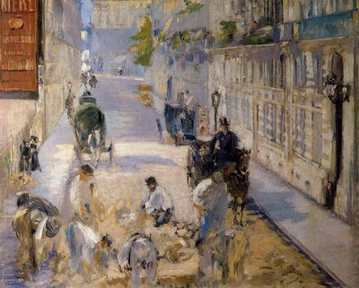 モスニエ通りの舗装 作： Édouard Manet